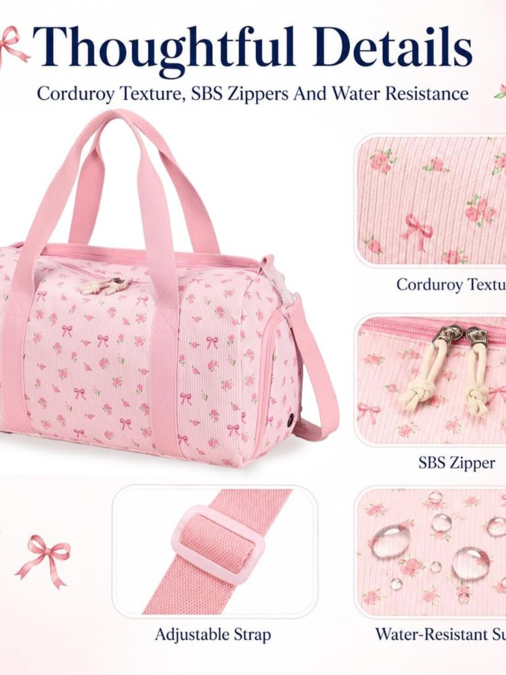 Duffle Bag Girls Kids Cute Gym Bag with Shoes Compartment & Wet Separation Water - Picture 4 of 9